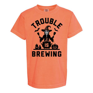 Trouble is Brewing Kids Halloween Tee - Ledger Nash Co
