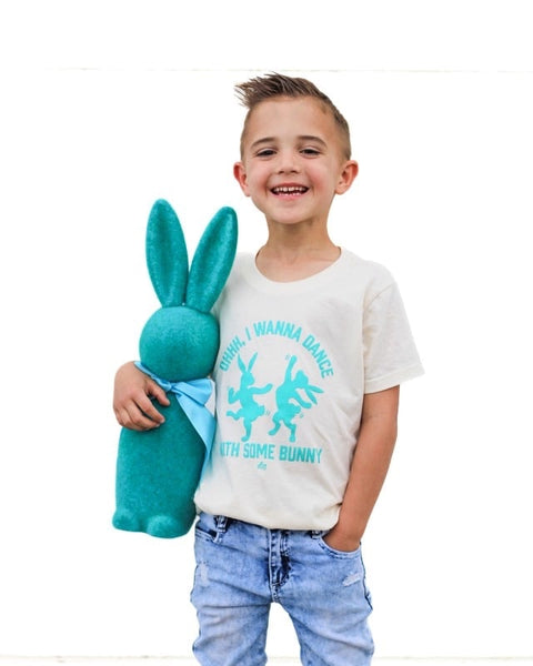 I Wanna Dance With Some Bunny Kids Tee - Natural - Model 1 - Ledger Nash Co