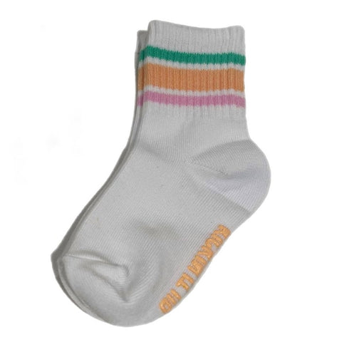 Kids Socks - White with Pastel Stripes - Ledger Nash Co