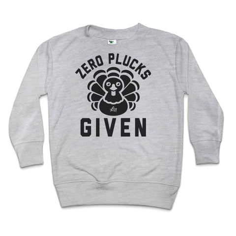 Zero Plucks Given Kids Crewneck Sweatshirt - Ledger Nash Co