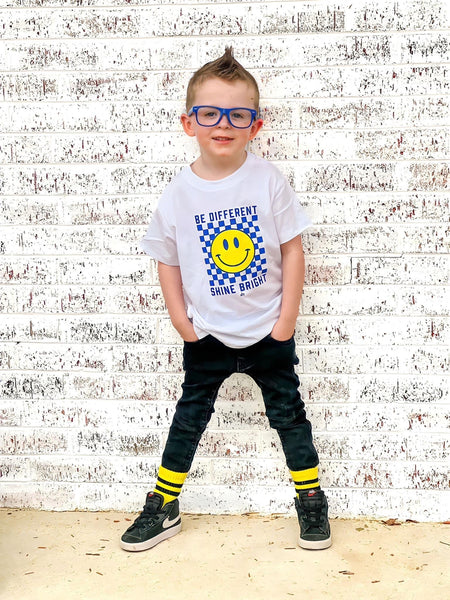 Be Different Shine Bright Kids Autism Tee - Model 2 - Ledger Nash Co