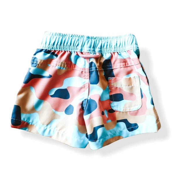 Camo Print Toddler Swim Shorts - Back view - Ledger Nash Co