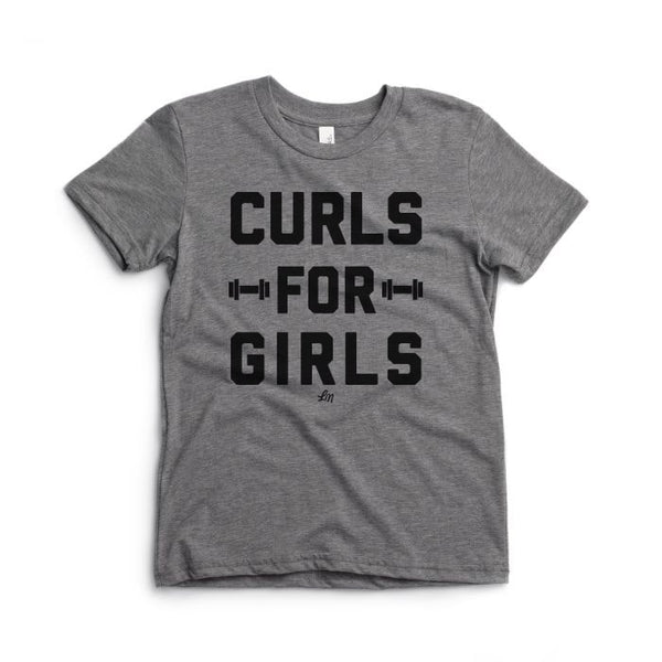 Curls For Girls Graphic Tee - Grey