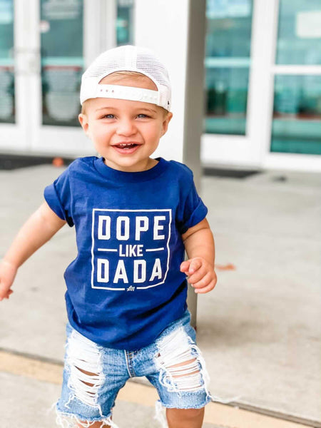 Dope Like Dada Tee - Navy - Model 1 - Ledger Nash Co. 