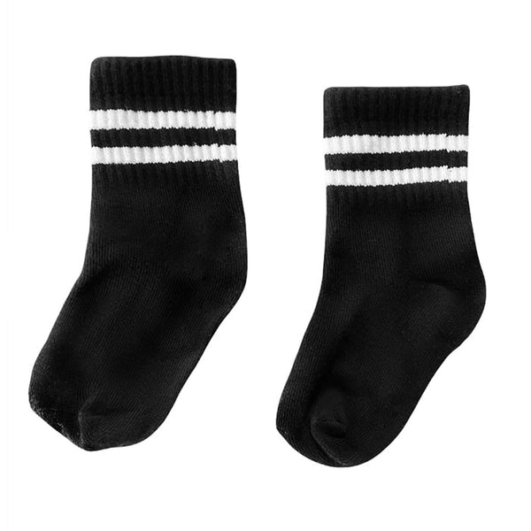 Kids Black Socks with White Stripes - Ledger Nash Co.
