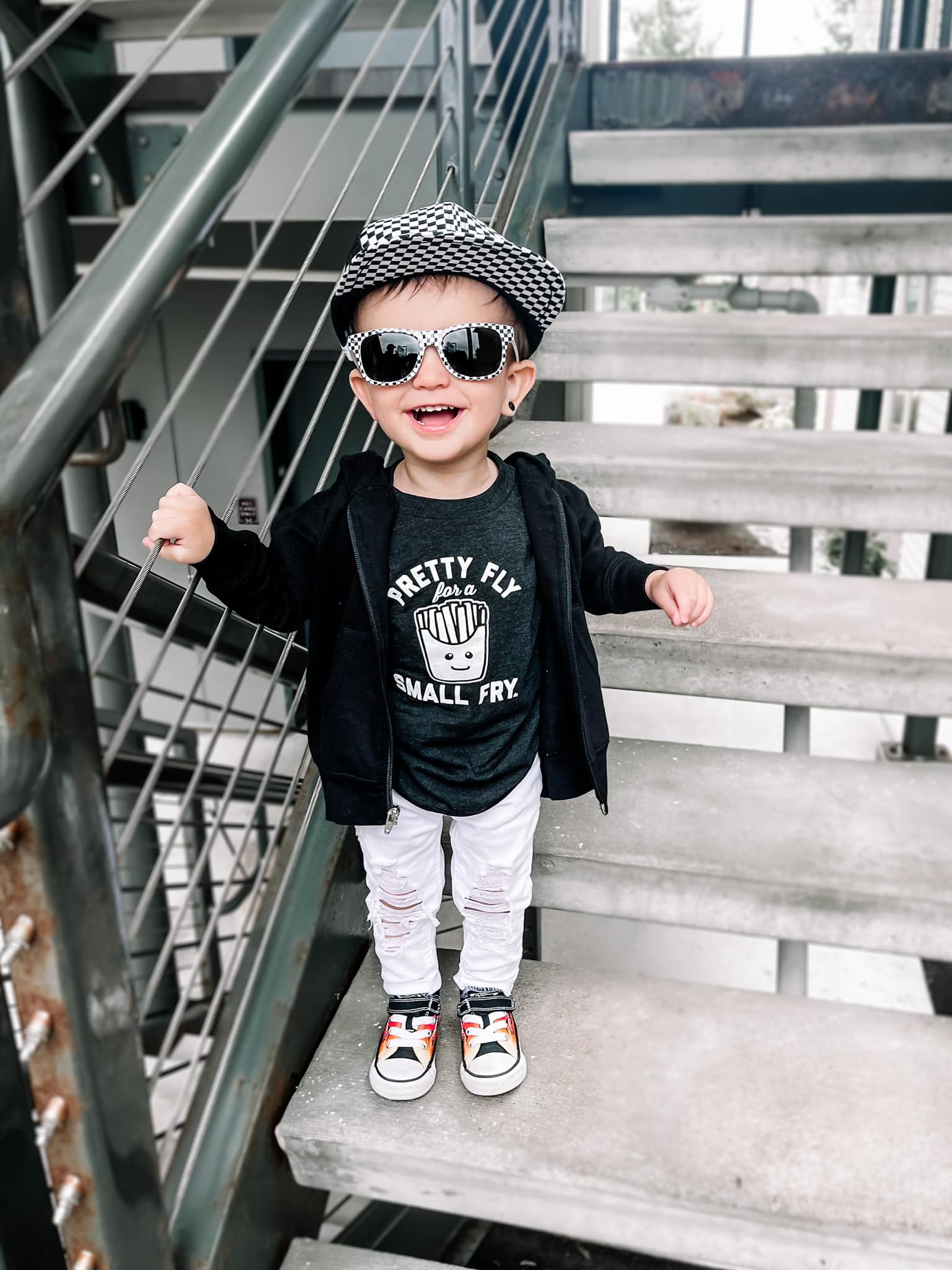 Big Kid Youth Sunglasses Checkered Pattern