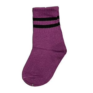 Kids Purple Socks with Black Stripes - Ledger Nash Co