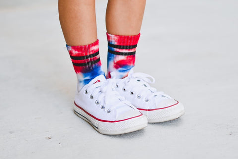 Kids Socks - Red, White & Blue Tie-Dye 4th of July