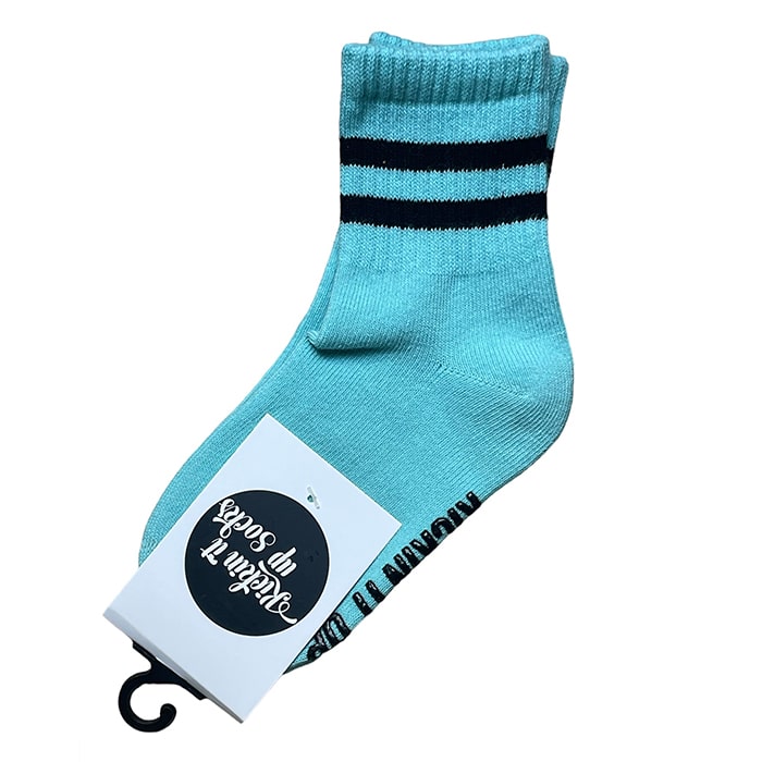 Kids Socks - Tanner - Turquoise with Black Stripes