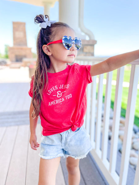 Loves Jesus & America Too Kids Tee - Model 2 - Ledger Nash Co