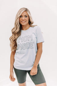 Mom Mode Graphic Tee - Light Blue