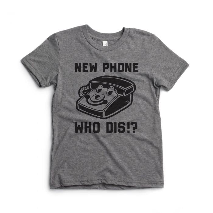 New Phone Who Dis? Graphic Tee - Grey