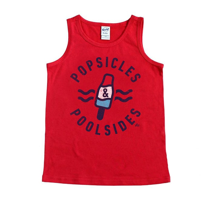 Popsicles & Poolsides Kids Tank - Red - Ledger Nash Co. 
