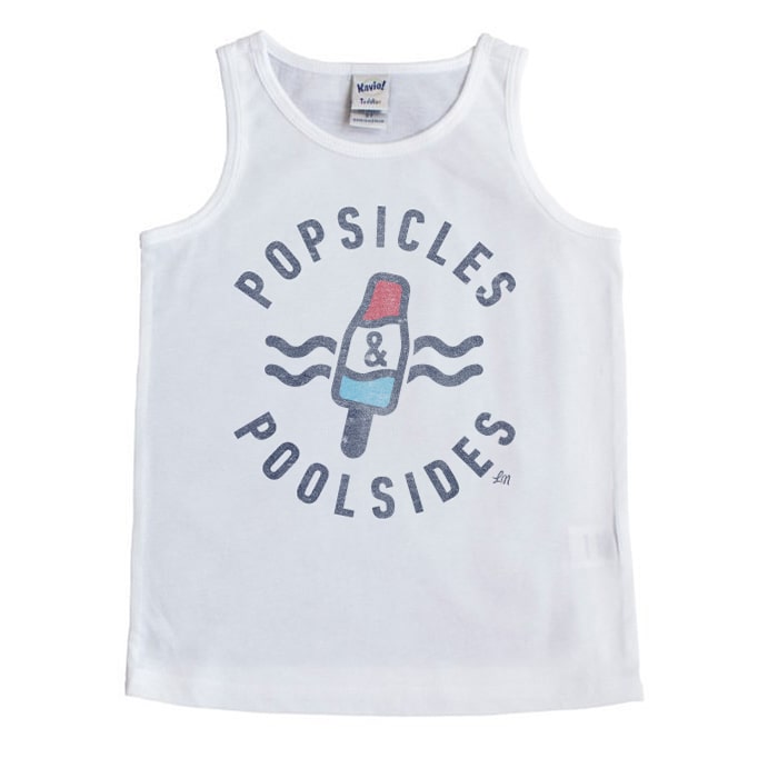 Popsicles & Poolsides Kids Tank - White - Ledger Nash Co. 