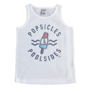 Popsicles & Poolsides Kids Tank - White - Ledger Nash Co. 