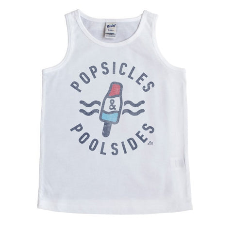 Popsicles & Poolsides Kids Tank - White - Ledger Nash Co. 