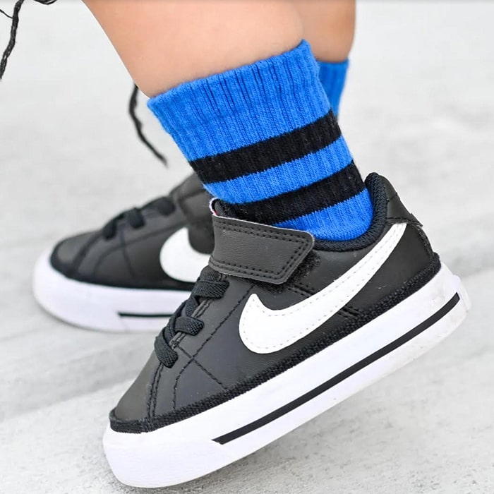 Kids Socks - Royal Blue with Black Stripes