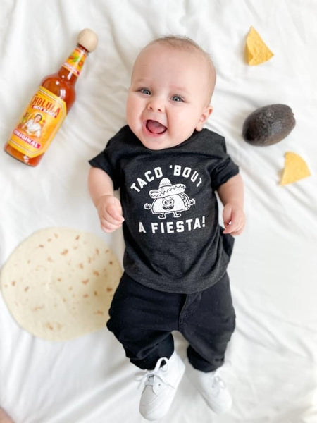 Taco Bout A Fiesta Kids Tee - Black Model - Ledger Nash Co.