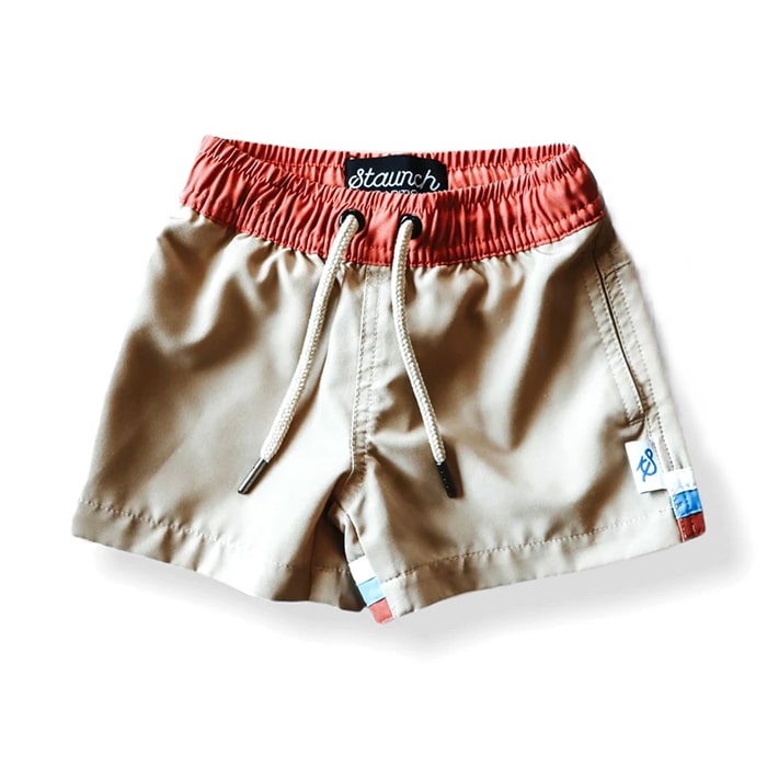 Tan Swim Shorts for Kids - Ledger Nash Co
